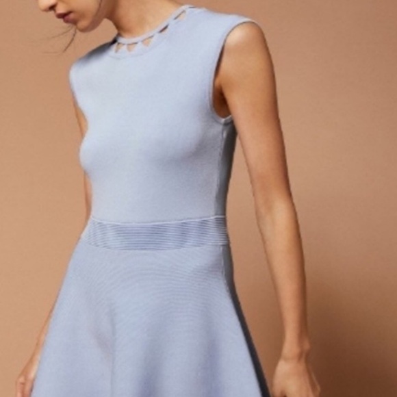 Ted Baker London Kathryn Dusty Blue Cutout Skater Dress - Picture 2 of 4